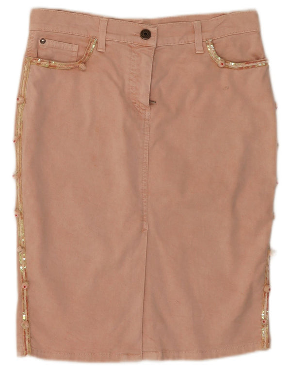 Damska spódnica dżinsowa Blumarine IT 42 Medium W30 Różowa bawełna