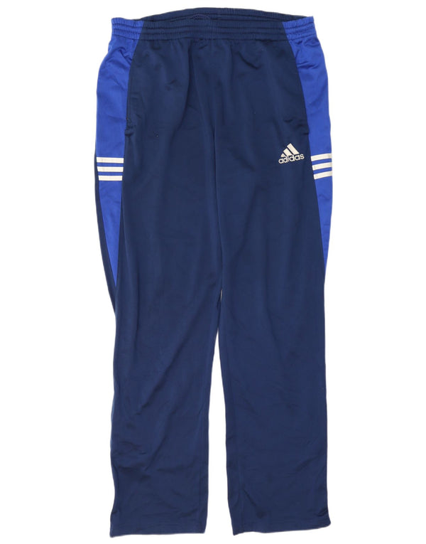 Męskie spodnie dresowe Adidas, duże, granatowe, z blokami kolorów, z poliestru