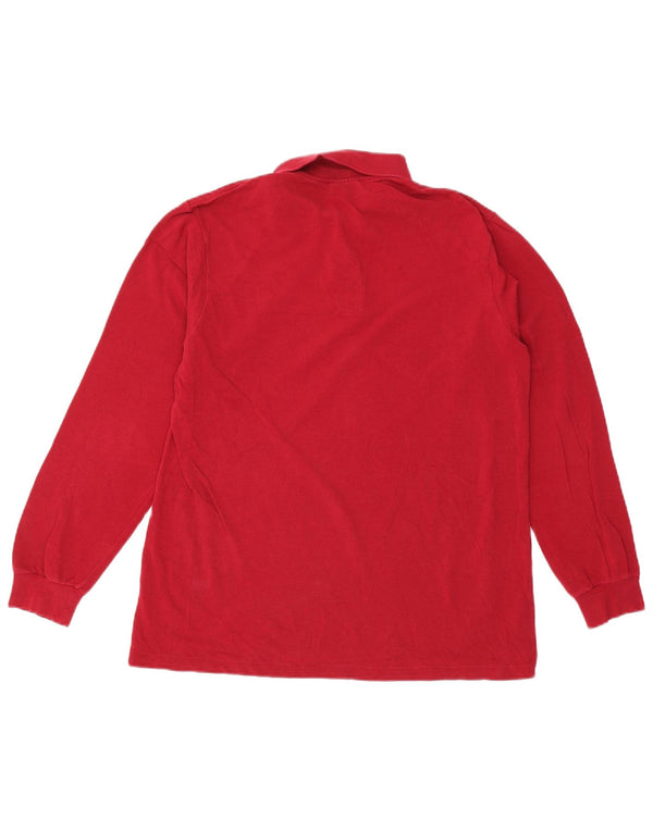 Męska koszulka polo Lacoste z długim rękawem, rozmiar 4, średnia czerwona, bawełniana