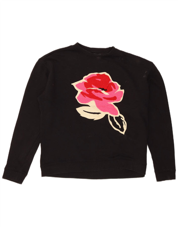 Damski sweter Ted Baker Graphic z okrągłym dekoltem, rozmiar 2, mały czarny