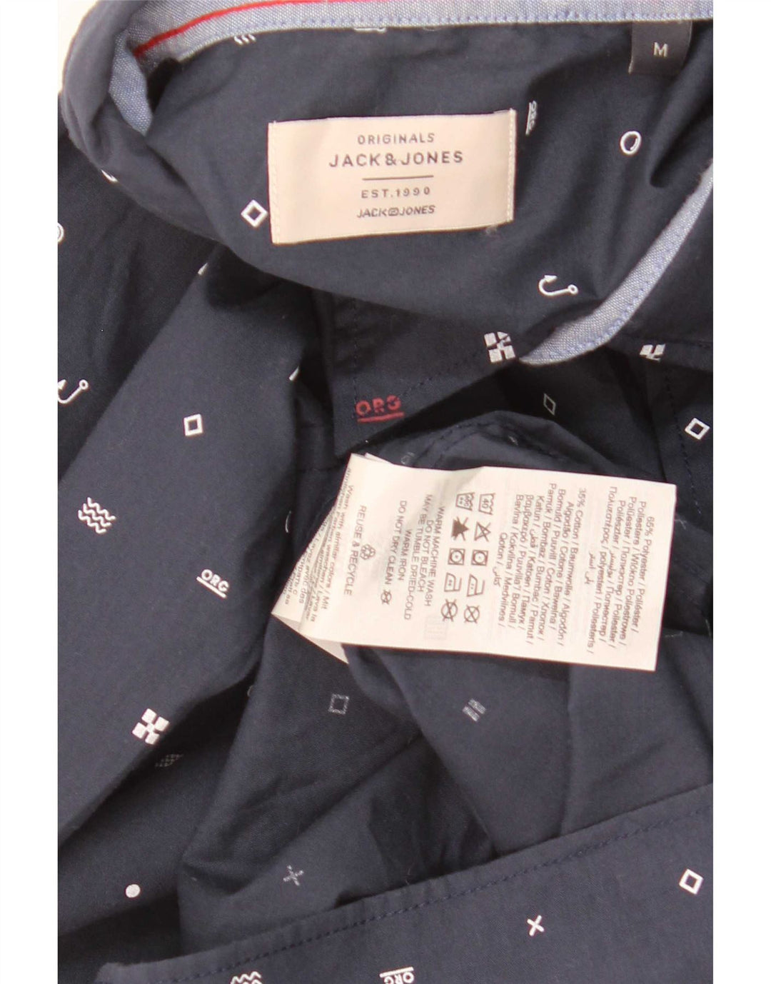 Koszula męska Jack & Jones w abstrakcyjny wzór, średni granatowy poliester