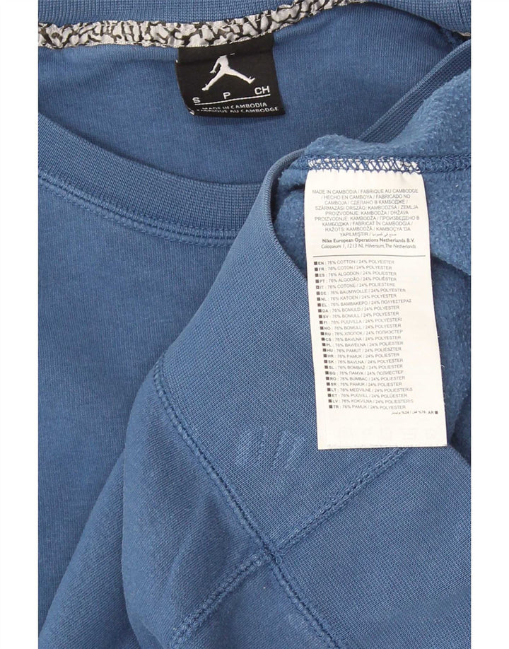 Męska bluza z grafiką Nike, mała, niebieska, bawełniana
