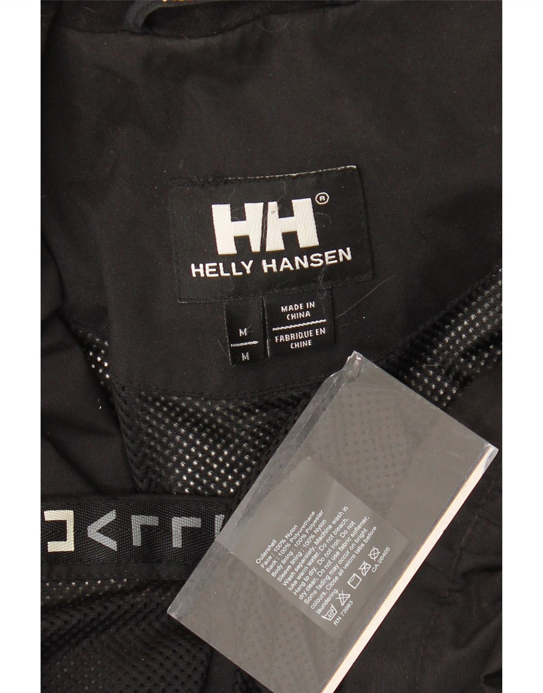 HELLY HANSEN Męska kurtka przeciwdeszczowa z kapturem UK 38 Średni czarny nylon
