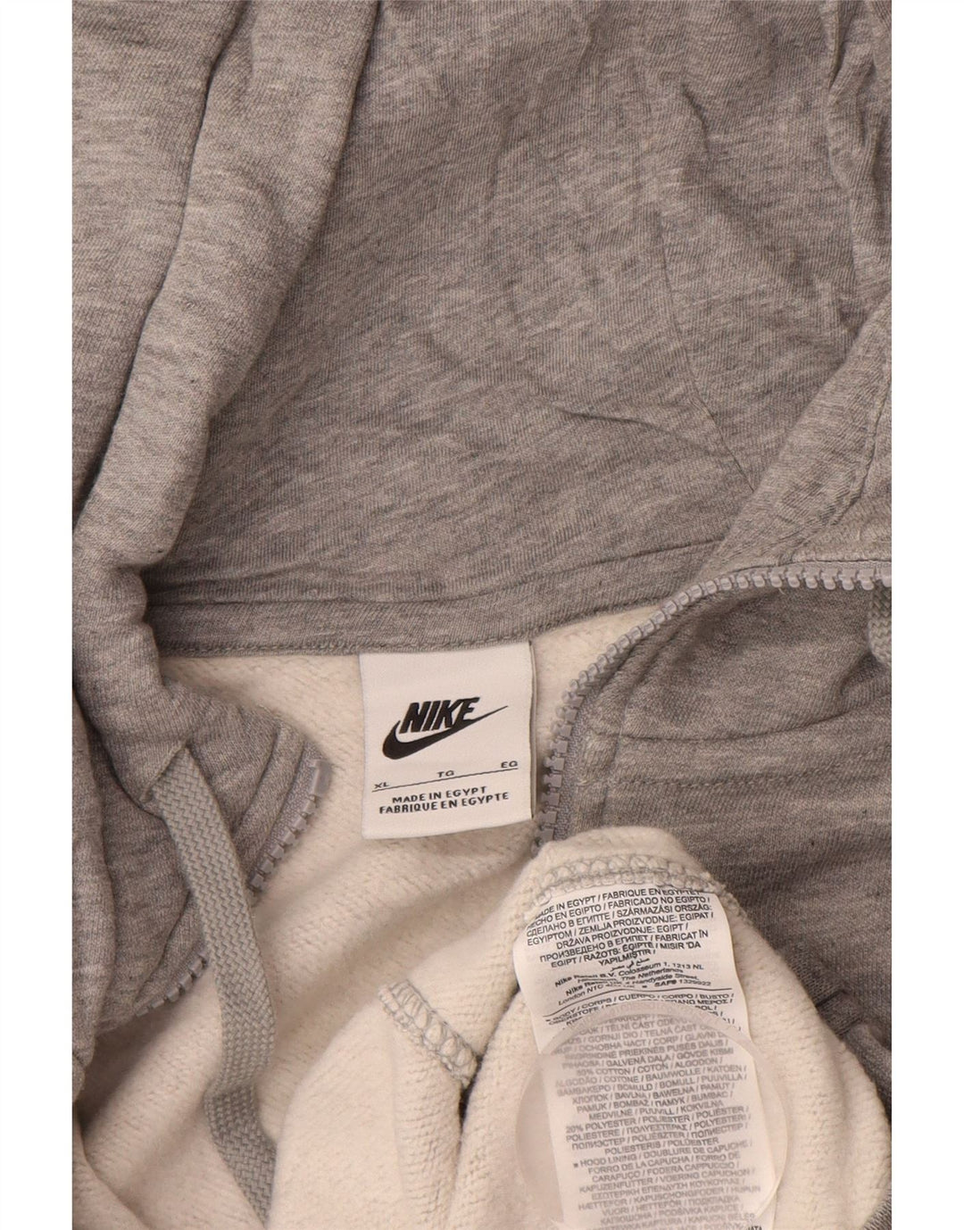 Męski sweter z kapturem i zamkiem NIKE XL, szara bawełna