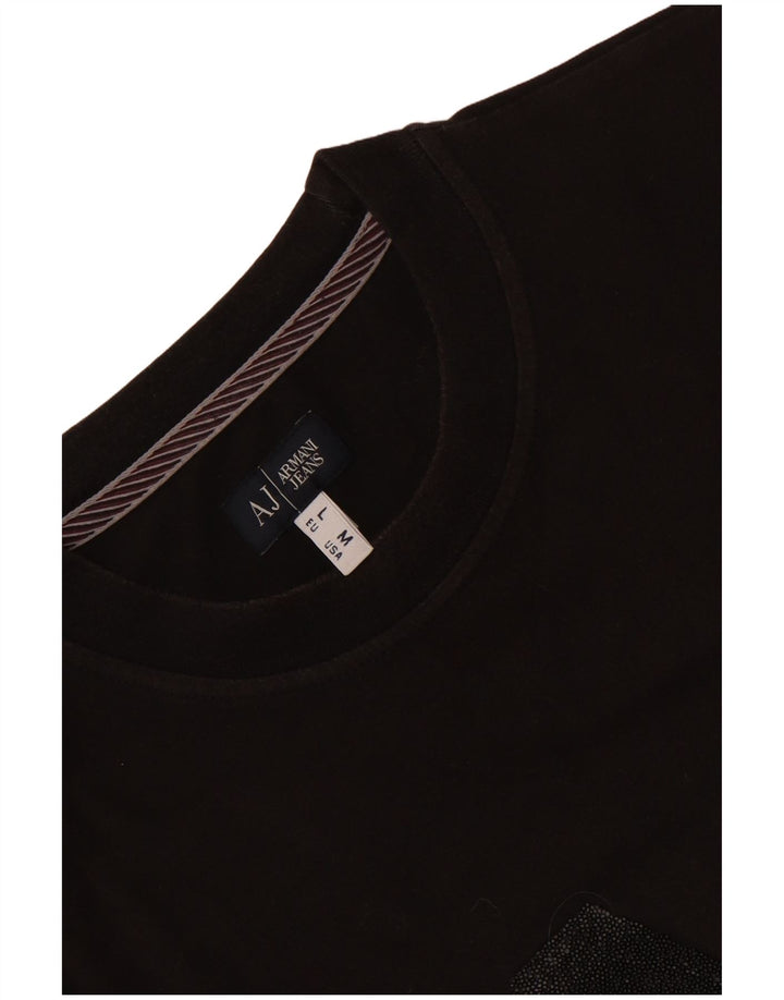 Męski T-shirt z grafiką Armani Jeans, średni czarny
