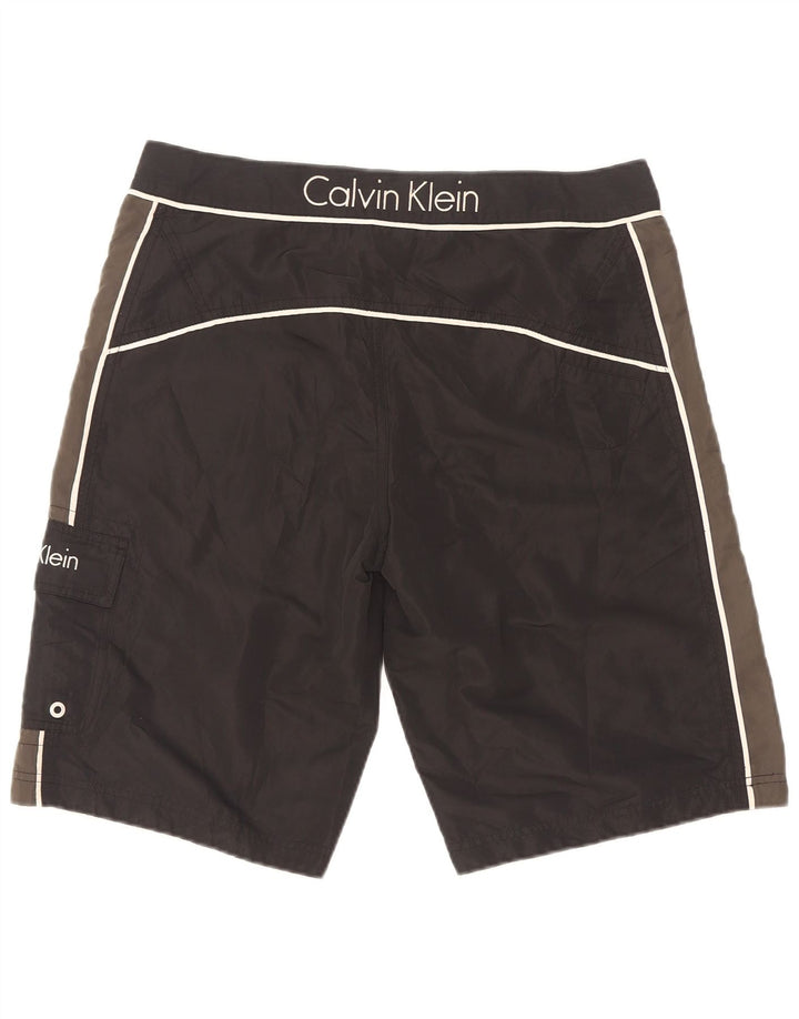 Męskie spodenki kąpielowe Calvin Klein z grafiką, małe, czarne, z blokami kolorów