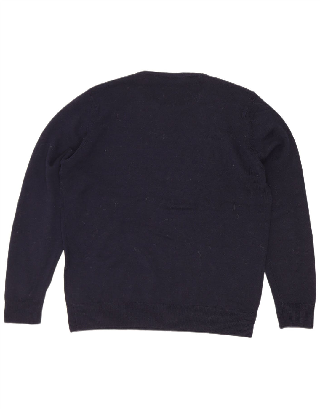 Marks & Spencer Damski sweter z okrągłym dekoltem UK 12 Średni granatowy wełniany