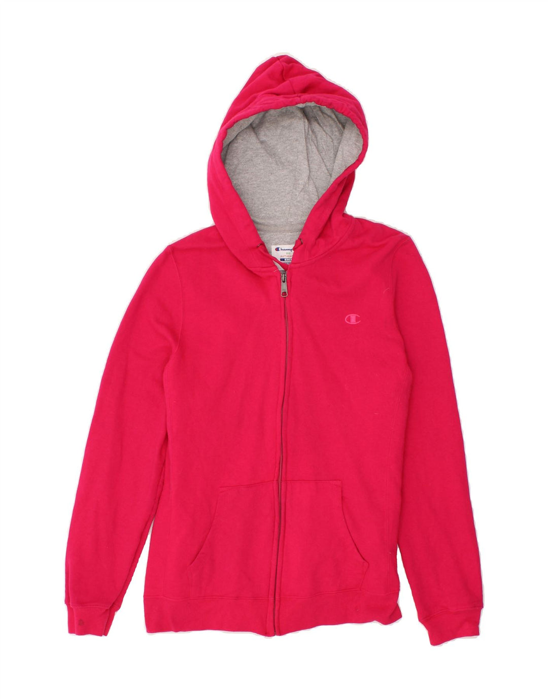 CHAMPION Womens Zip Hoodie Sweater UK 14 Large Pink Polyester Vintage Champion and Second-Hand Champion from Messina Hembry 