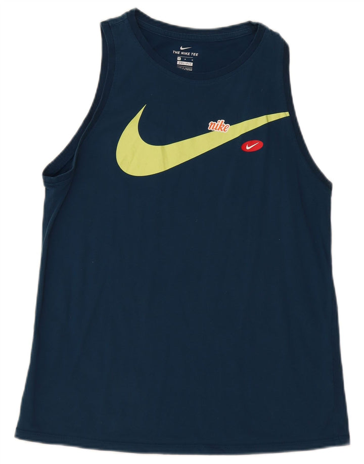 Damska kamizelka Nike Dri Fit Graphic Top UK 12 Średni granatowy, bawełniany