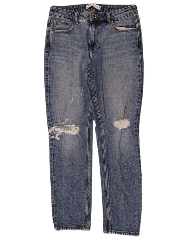 Damskie jeansy Zara w trudnej sytuacji, EU 36 XS W26 L27 Niebieskie