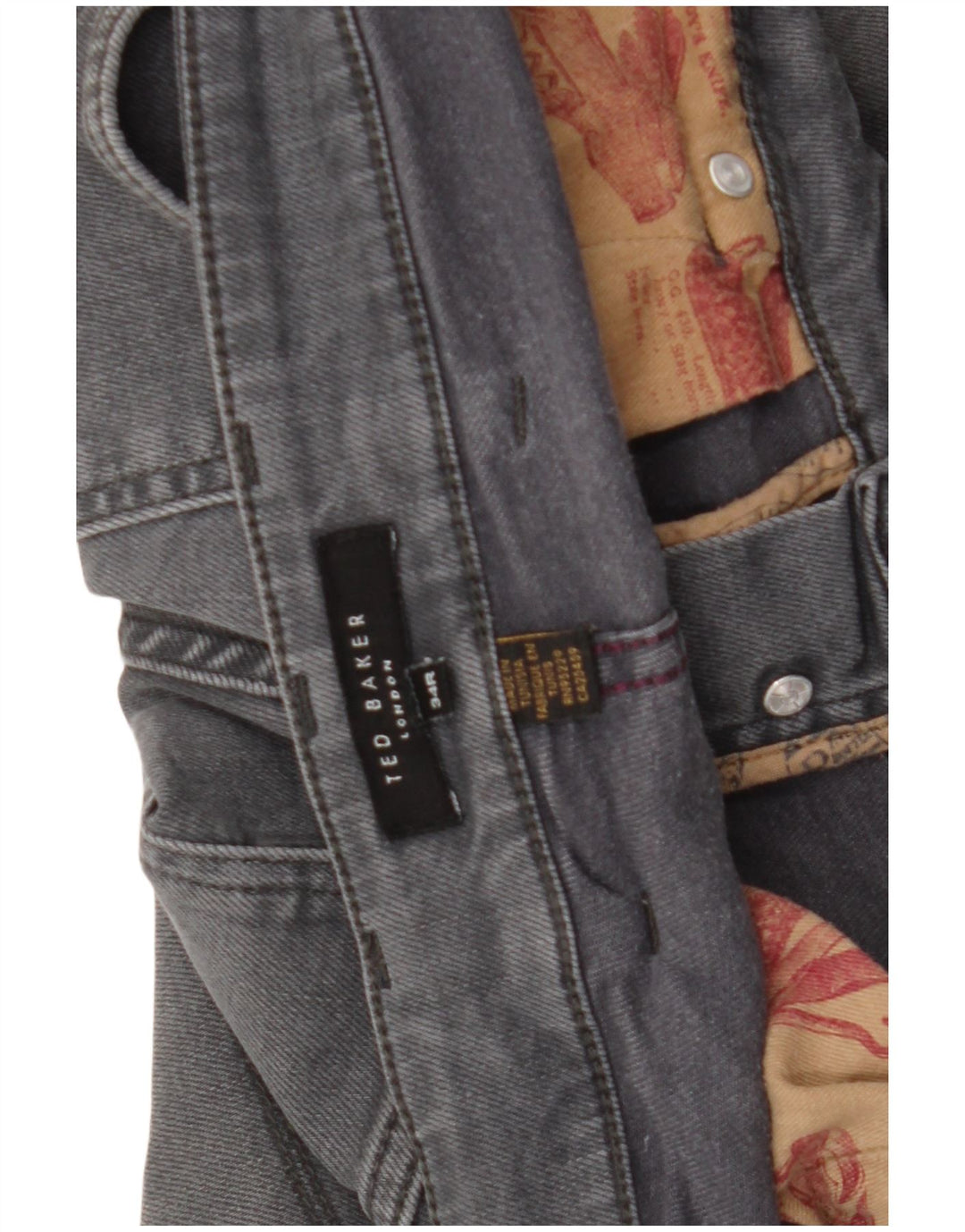 Męskie jeansy slim Ted Baker W34 L31 szare