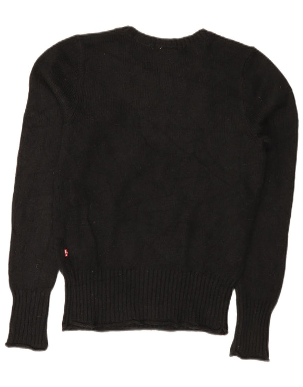 Damski sweter Levi's z dekoltem w łódkę UK 10, mały, czarny poliamid