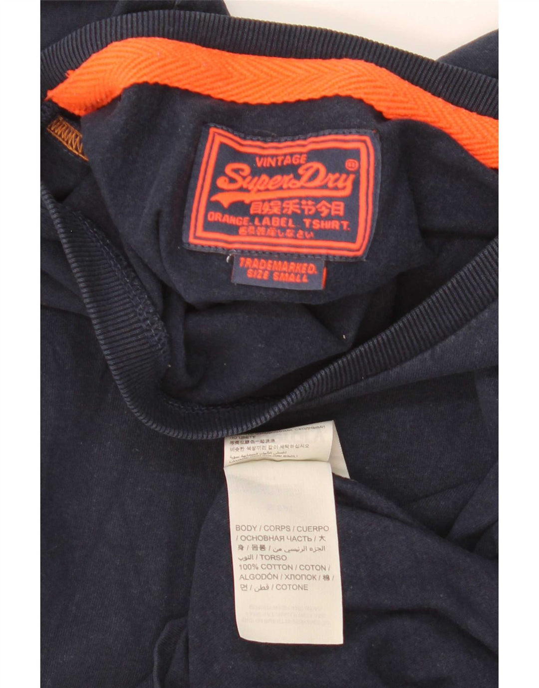 T-shirt męski Superdry, mały, granatowy, bawełniany