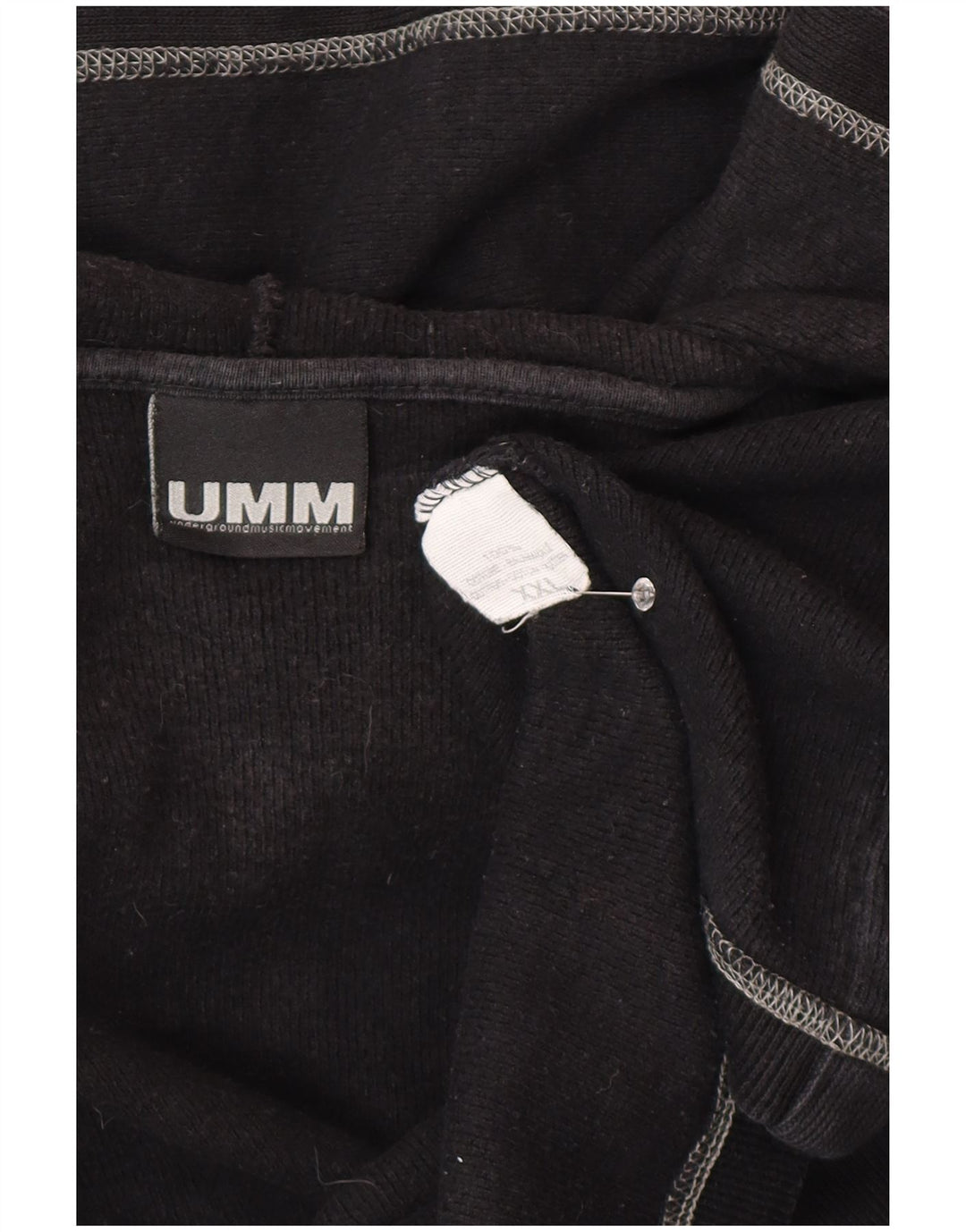 UMM Męski sweter z kapturem, 2XL, czarna bawełna