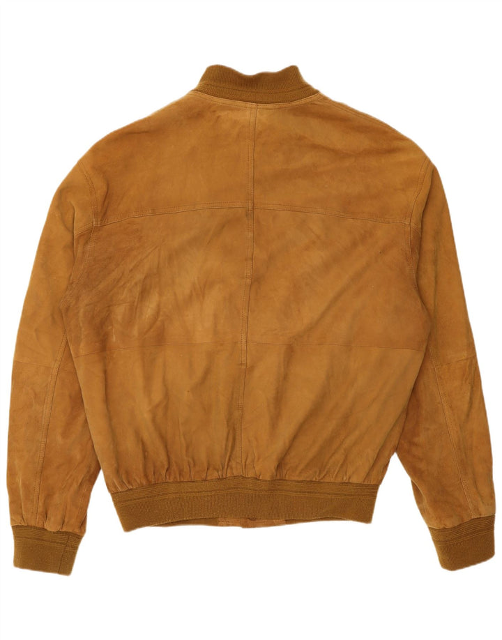 Vintage męska zamszowa kurtka bomber IT 54 2XL beżowa skóra