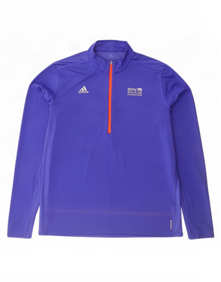 Adidas Męskie Aeroready Zip Neck Pullover Dres Top XL Fioletowy