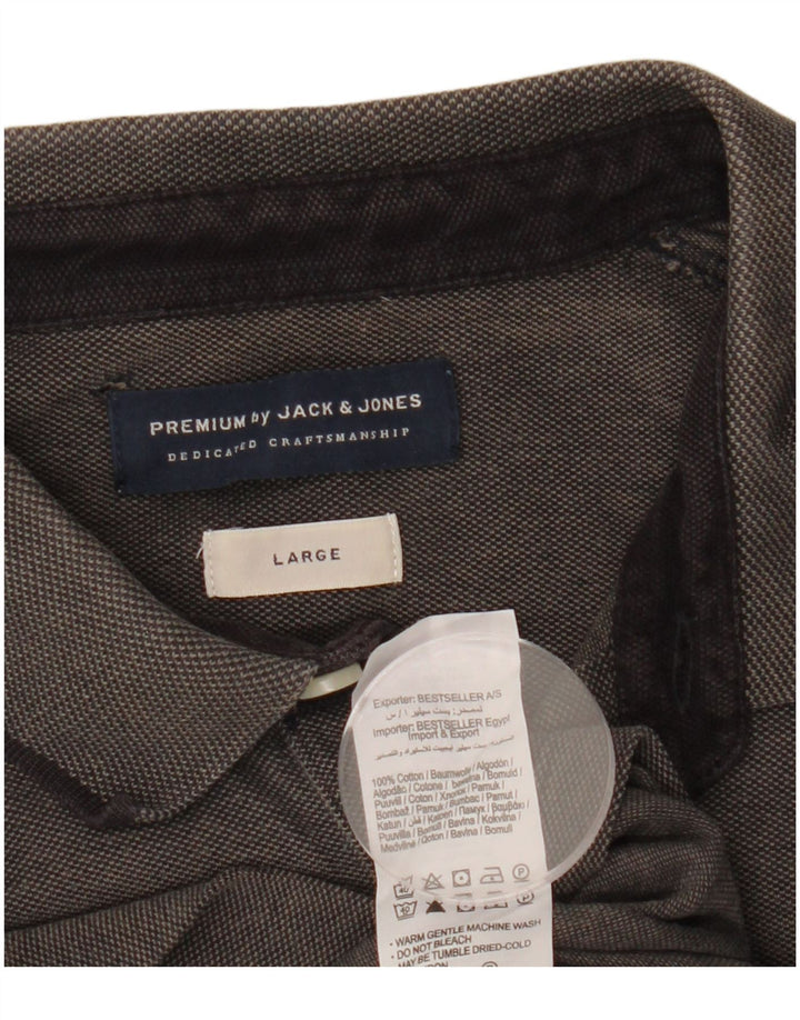 Męska koszulka polo Jack & Jones, duża, szara, bawełniana