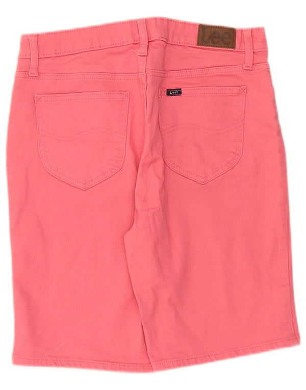 Damskie spodenki jeansowe Lee US 8 Medium W30 Różowa bawełna