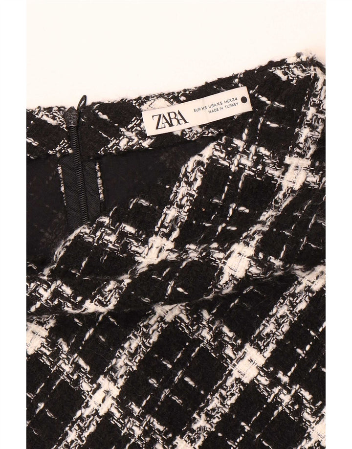 Spódnica mini damska Zara XS W24 w czarną kratkę