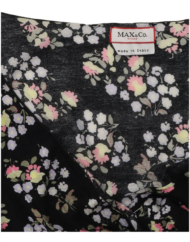 Bluzka damska Max & Co. Top UK 10, mała, czarna, w kwiaty