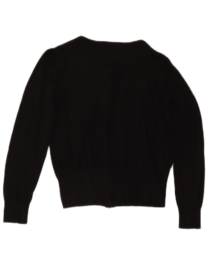 Marks & Spencer Krótki sweter damski UK 14 Średni czarny wiskoza