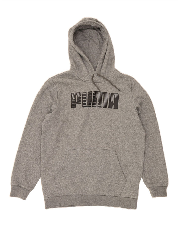 PUMA Mens Graphic Hoodie Jumper Small Grey Cotton Vintage Puma and Second-Hand Puma from Messina Hembry 