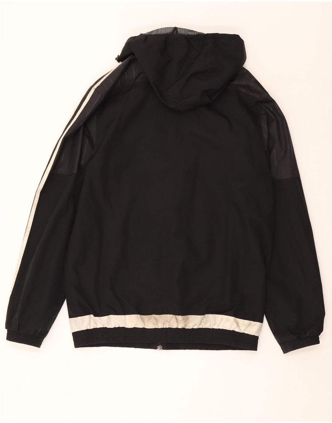 Męska kurtka przeciwdeszczowa ADIDAS z kapturem UK 38, poliester w kolorze średniej czerni