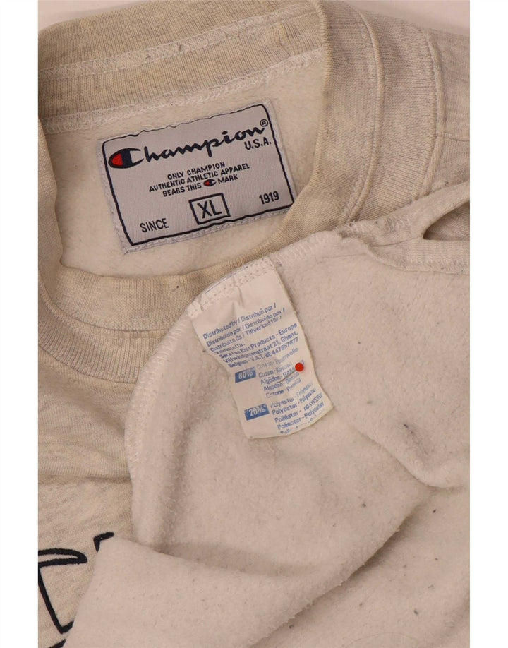 Męska bluza z grafiką Champion XL, szara, nakrapiana bawełna
