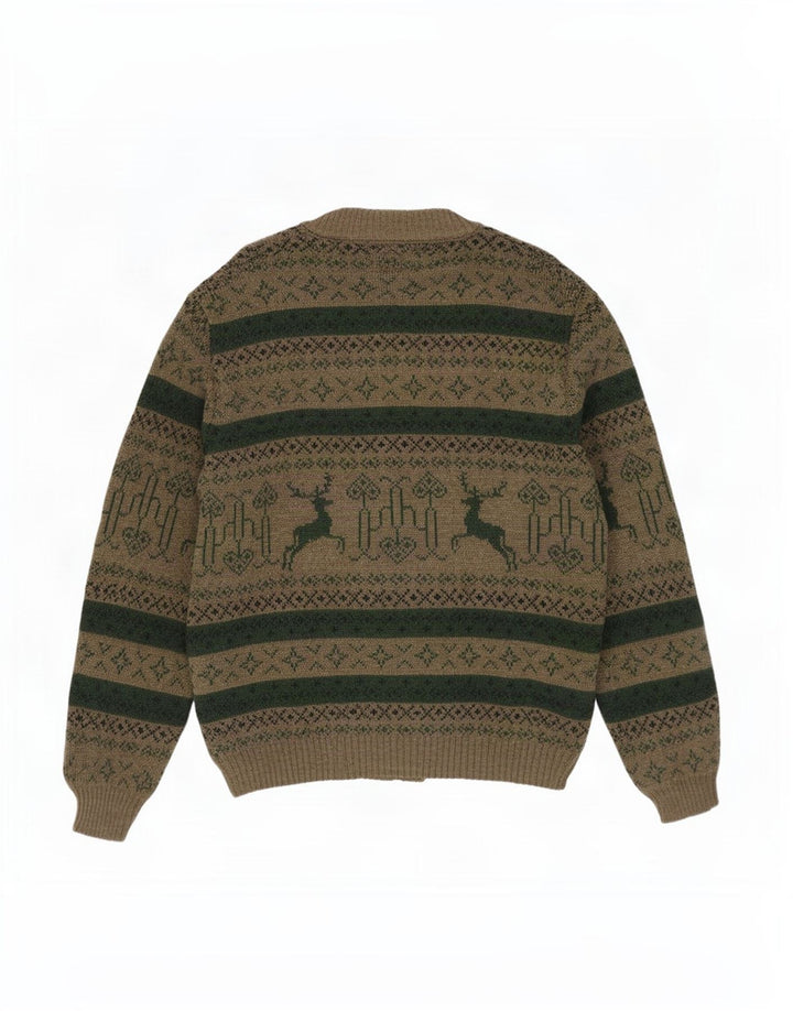 Sweter męski St. Peter Trachten, średni khaki, akryl Fair Isle
