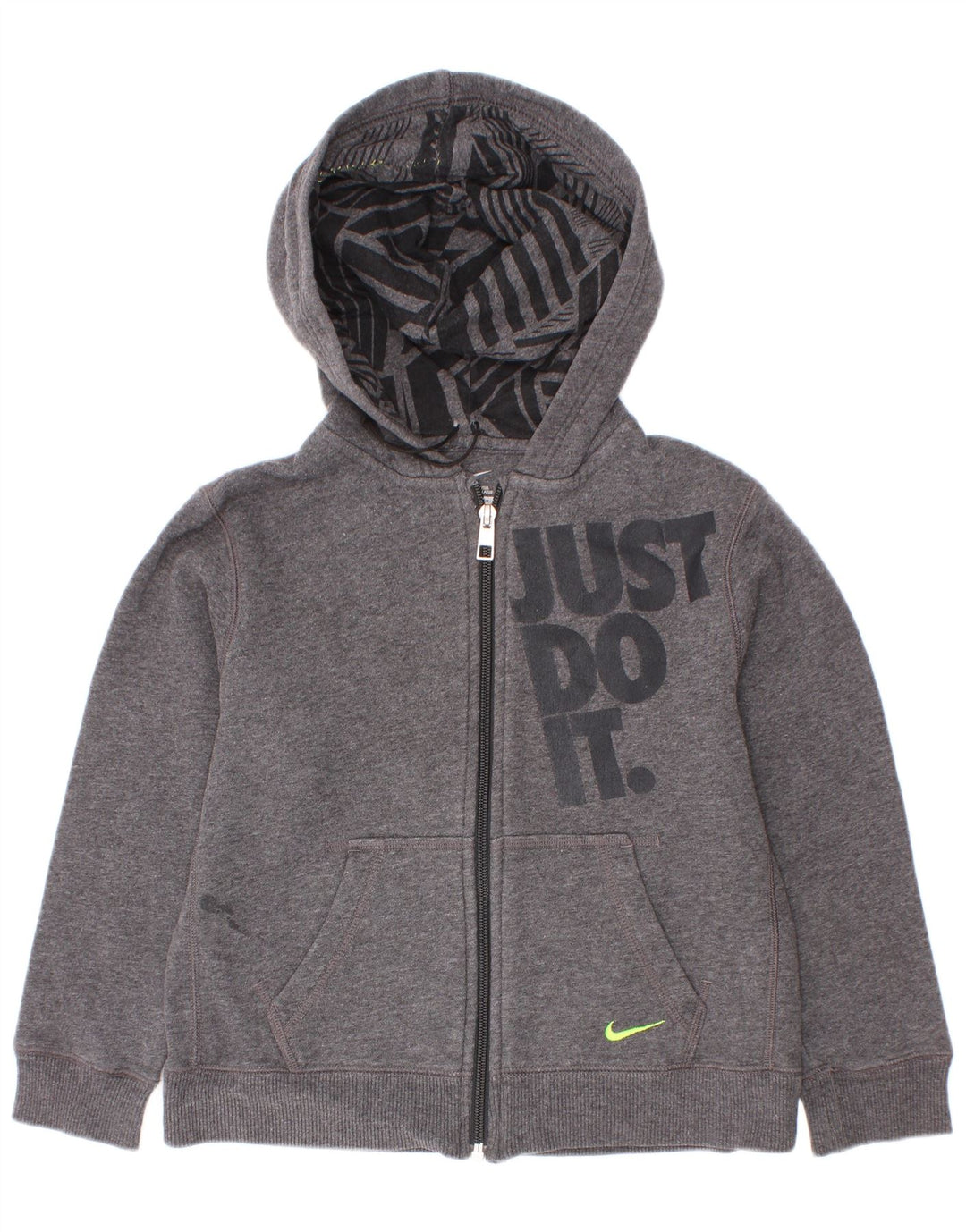 Chłopięcy sweter z kapturem i zamkiem błyskawicznym Nike, 6-7 lat, szary
