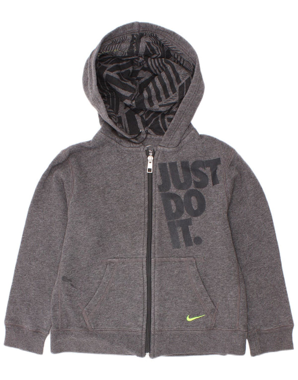 Chłopięcy sweter z kapturem i zamkiem błyskawicznym Nike, 6-7 lat, szary