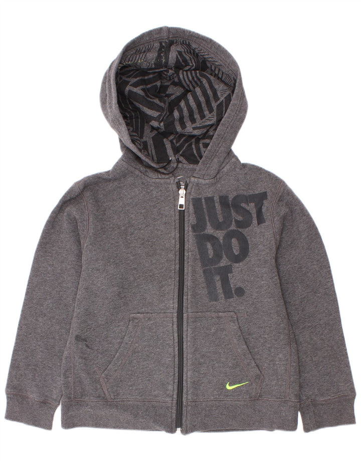 Chłopięcy sweter z kapturem i zamkiem błyskawicznym Nike, 6-7 lat, szary