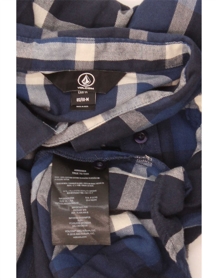 Męska koszula flanelowa Volcom, średnia, granatowa, bawełniana w kratkę