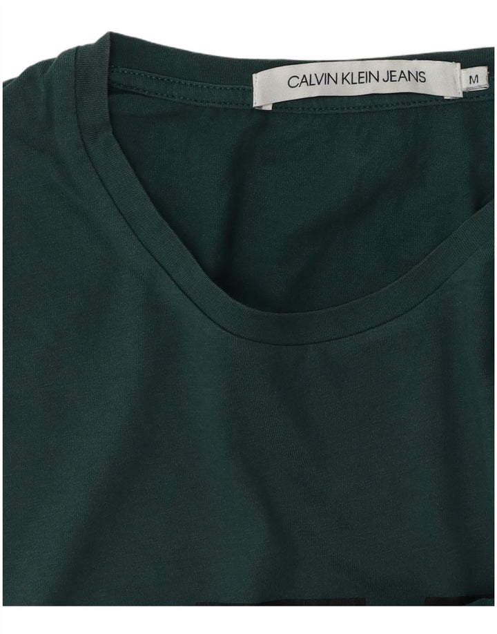 Męski T-shirt z grafiką CALVIN KLEIN JEANS, średni zielony
