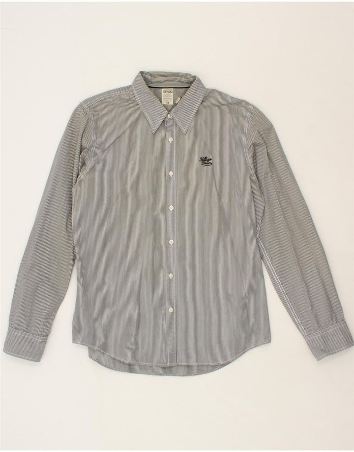 TOMMY HILFIGER Mens Shirt 2XL Grey Pinstripe Cotton Vintage Tommy Hilfiger and Second-Hand Tommy Hilfiger from Messina Hembry 