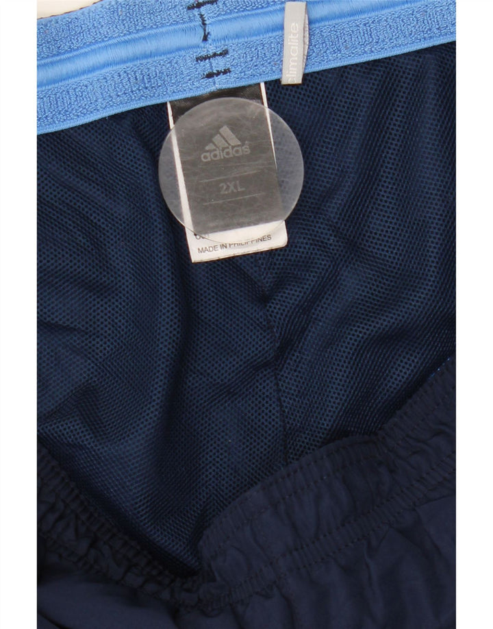 Męskie spodnie dresowe Adidas Climalite 2XL granatowe, poliestrowe