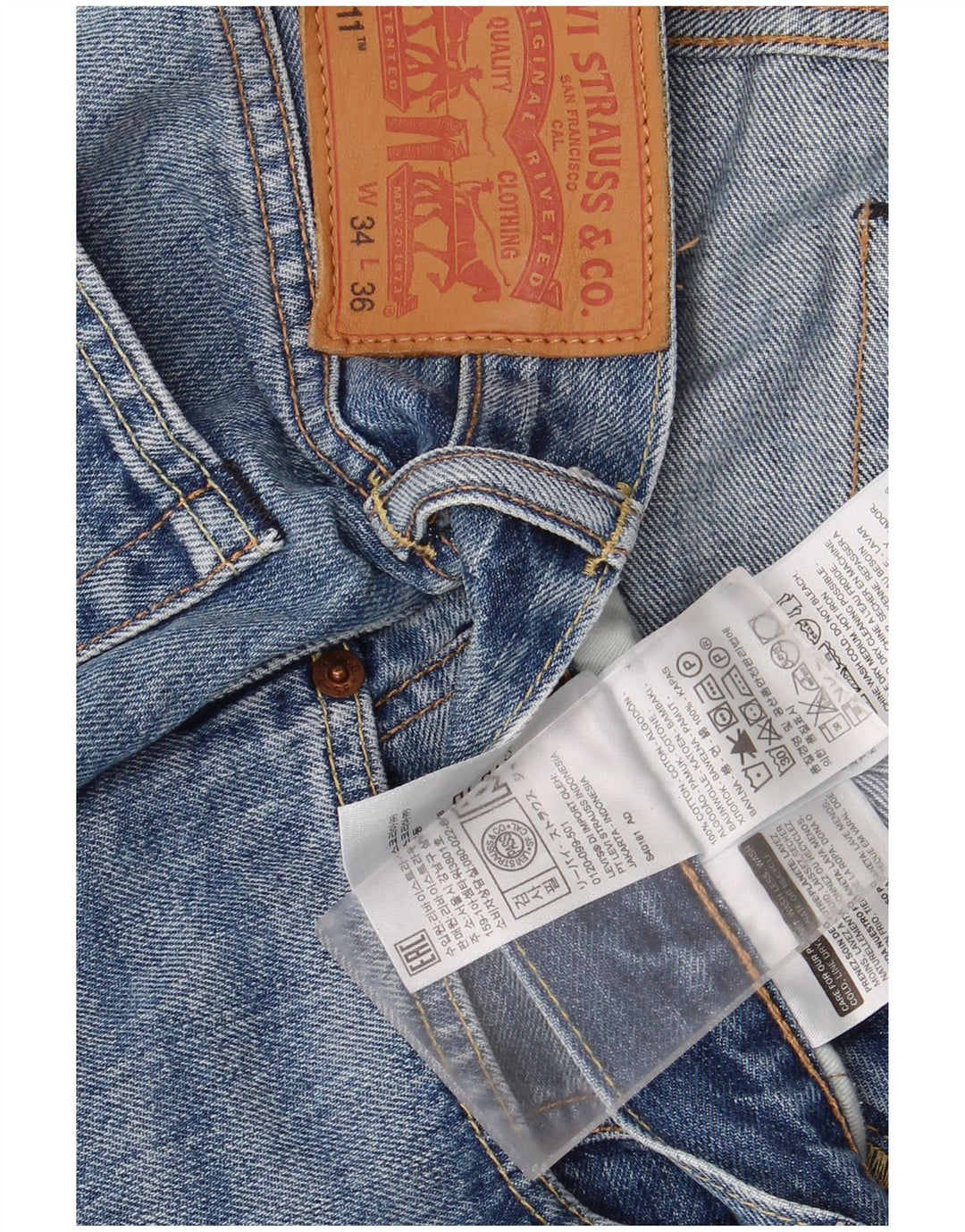 Męskie jeansy Levi's 511 Slim W34 L36 Niebieska bawełna