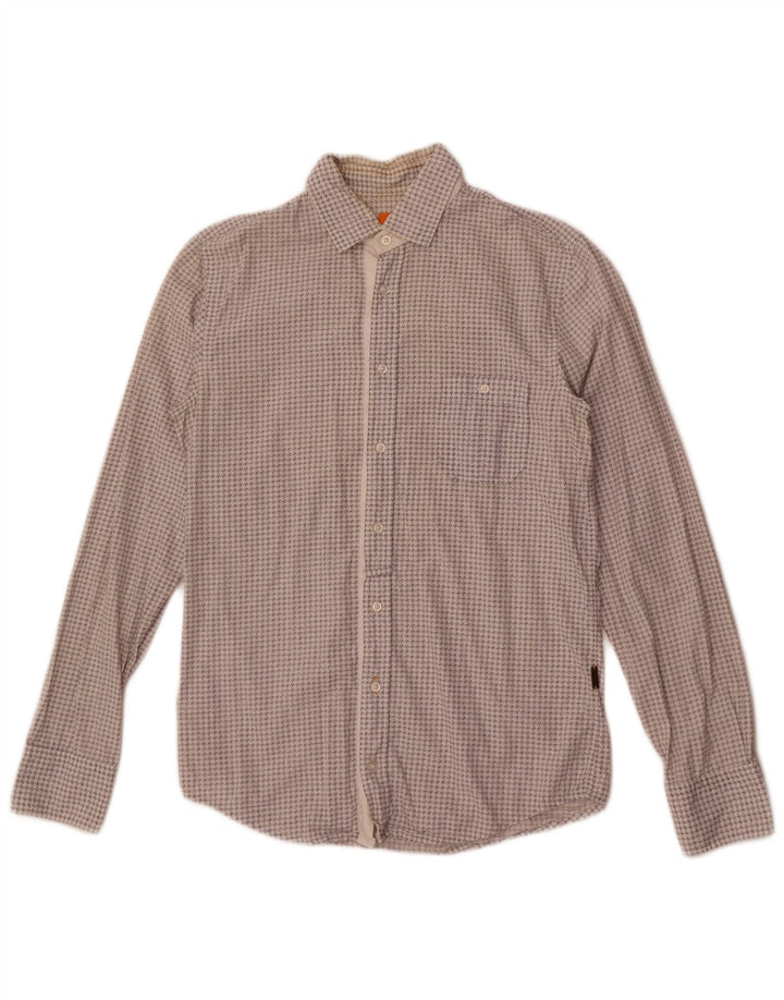 Koszula męska Hugo Boss Slim Fit, mała, biała pepitka