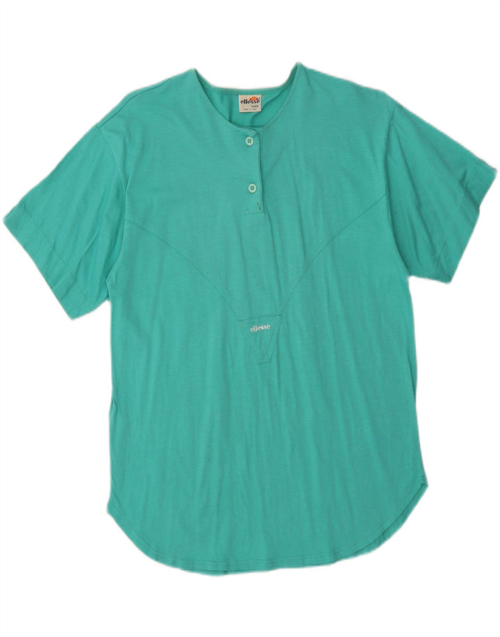 ELLESSE Womens T-Shirt Top UK 12 Medium Turquoise Cotton Vintage Ellesse and Second-Hand Ellesse from Messina Hembry 