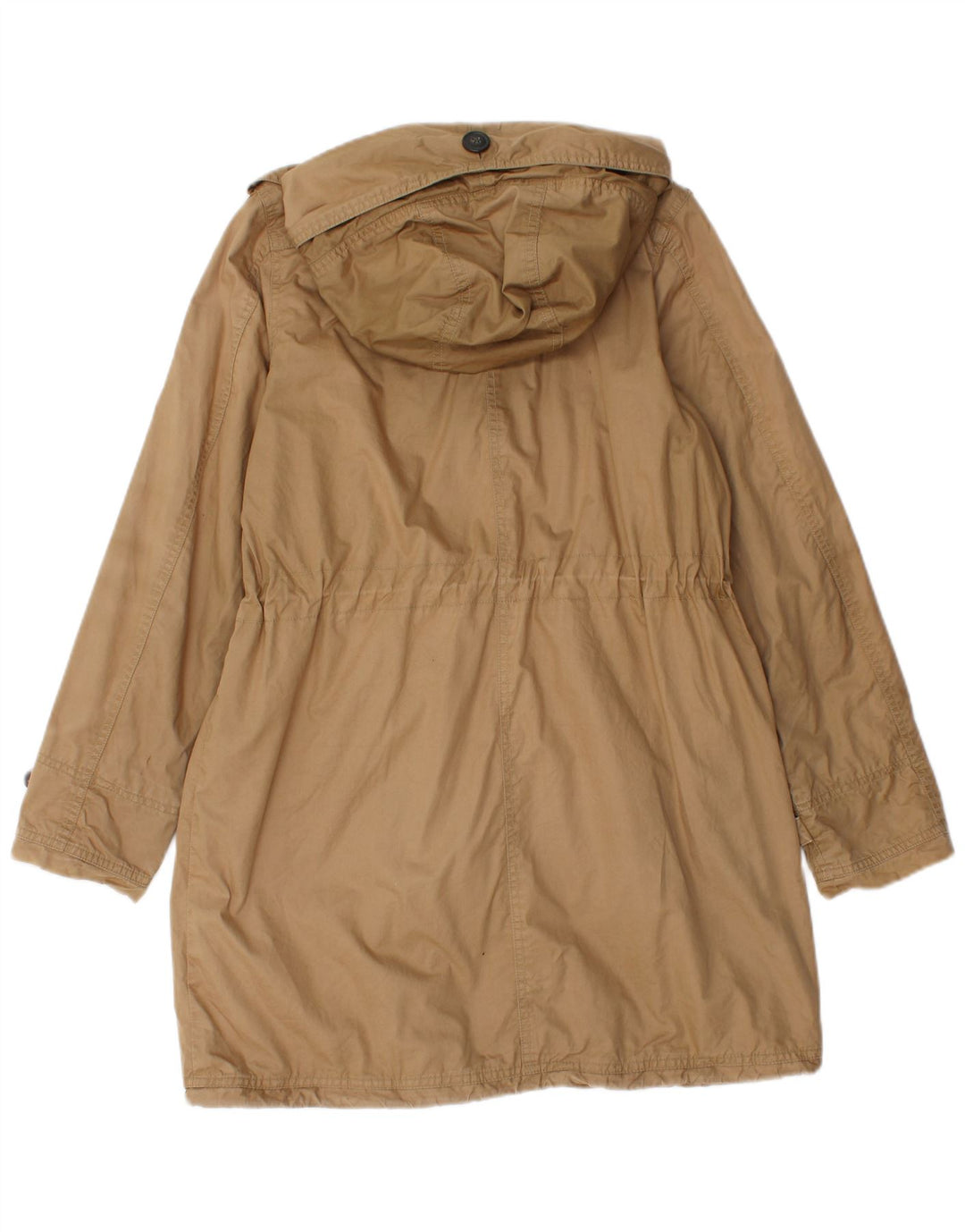 Damska kurtka parka z kapturem Woolrich UK 10, mała, brązowa bawełna