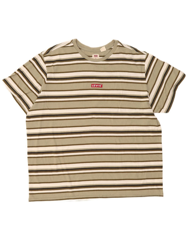 Męski T-shirt z grafiką Levi's, bawełniany top XL w kolorze khaki