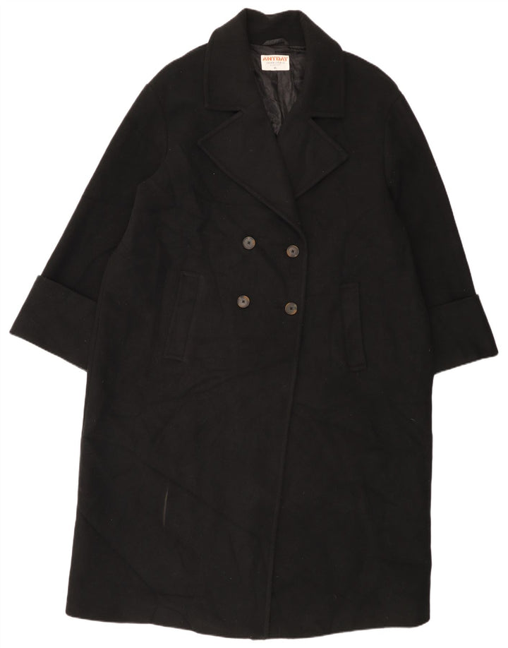 Damski płaszcz oversize z podwójnymi piersiami John Lewis UK 18 XL, czarny poliester