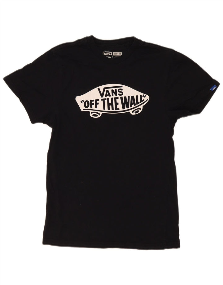 Męski T-shirt z grafiką Vans o dopasowanym kroju, mały, czarny, bawełniany