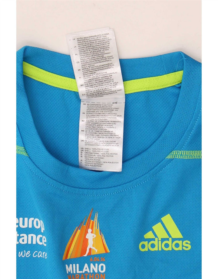 Adidas Męska koszulka Climalite Graphic Top XS Niebieski poliester