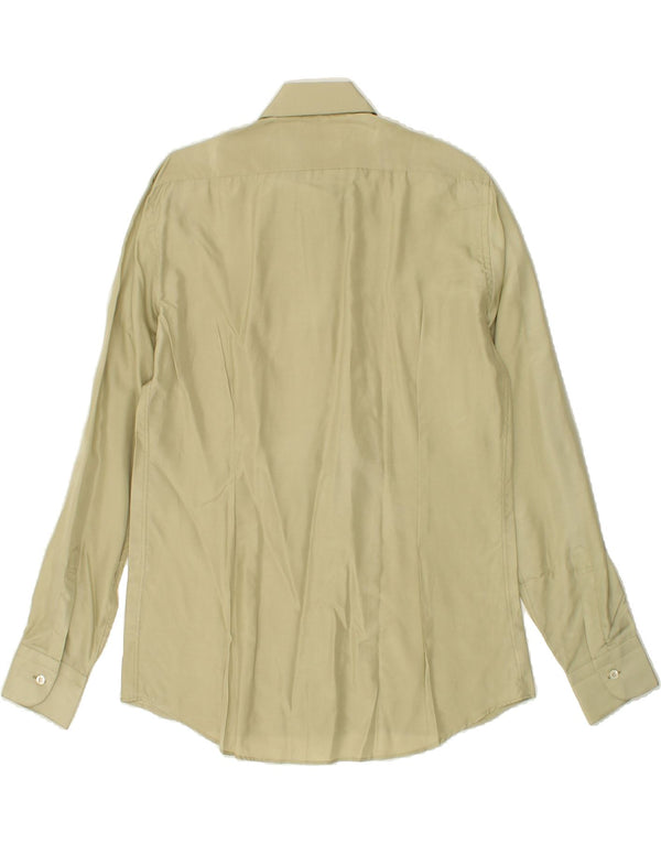 VINTAGE Mens Shirt Size 16 41 Large Khaki Silk