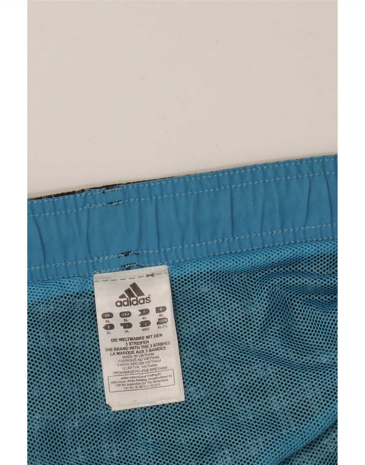 Męskie spodenki kąpielowe Adidas XL w czarną kratkę, poliester
