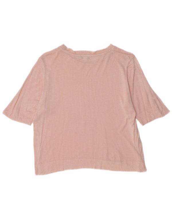 Whistles Damski sweter z krótkim rękawem i dekoltem w łódkę, UK 16, duży różowy