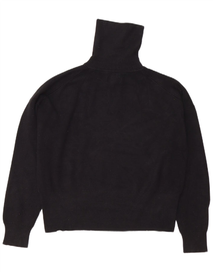 JACK WILLS Damski sweter oversize z zamkiem błyskawicznym UK 14, duży, czarny