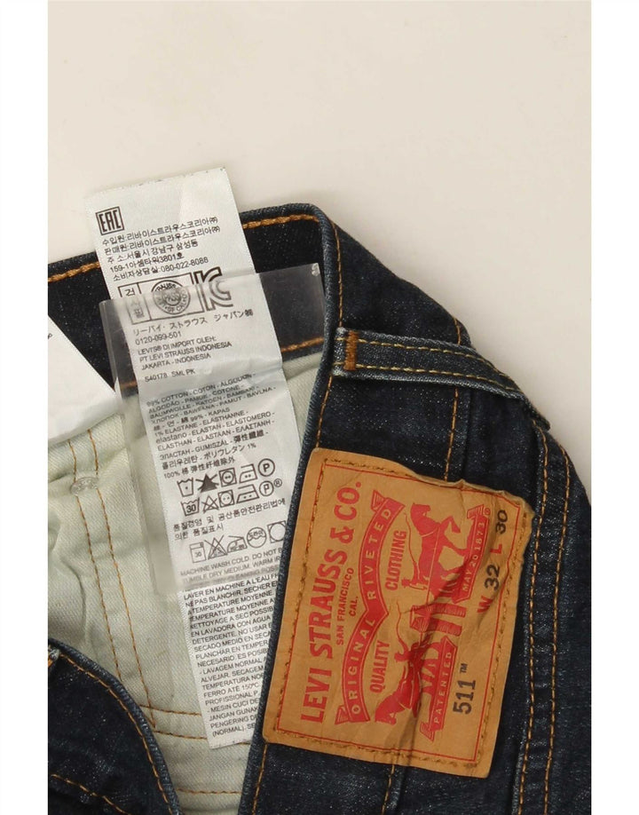 Męskie jeansy Levi's 511 Slim W32 L30 Granatowa bawełna