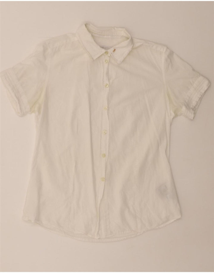 NORTH SAILS Womens Short Sleeve Shirt UK 16 Large White Cotton Vintage North Sails and Second-Hand North Sails from Messina Hembry 